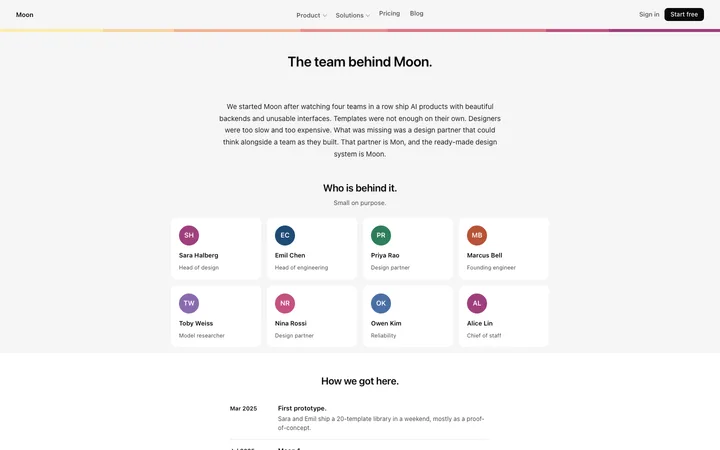 About page template for SaaS companies