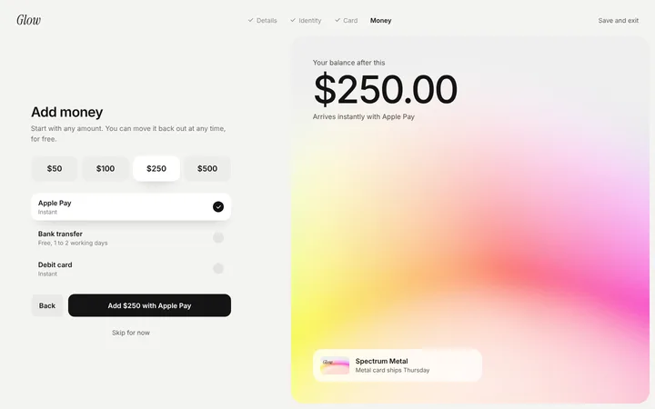 Fintech SaaS add money page template