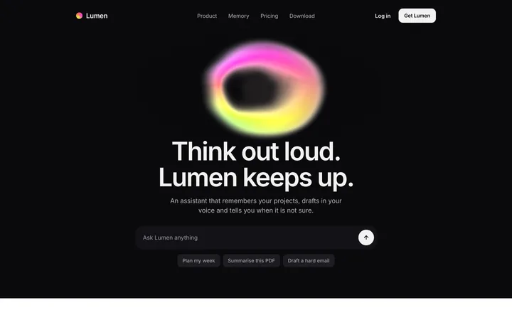 AI chatbot hero section for SaaS with glowing orb