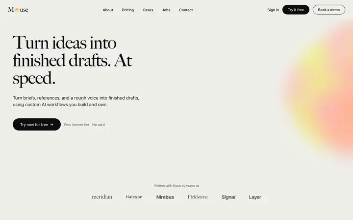 AI content SaaS landing page template