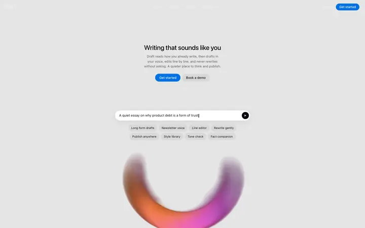 AI ghostwriter landing page template for writing SaaS