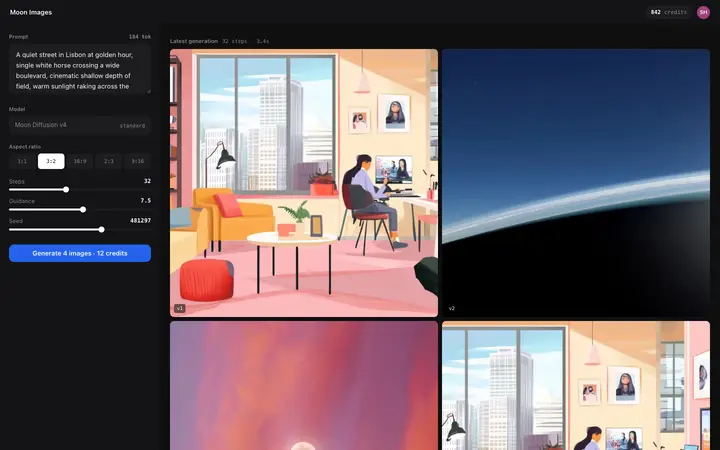 AI image generator UI for vibe coding