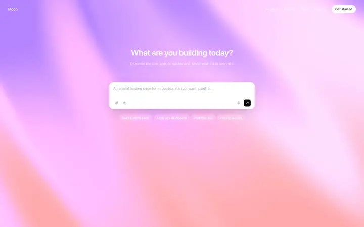 Animated AI prompt hero template for SaaS