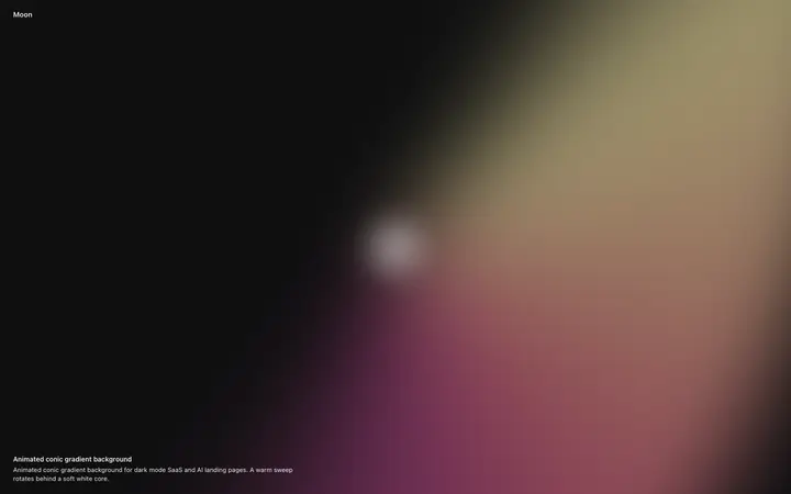 Animated conic gradient background for SaaS