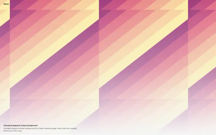 Animated diagonal stripes background for SaaS