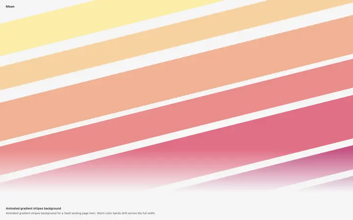 Animated gradient stripes background for SaaS