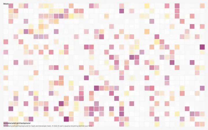 Animated pixel grid background for SaaS