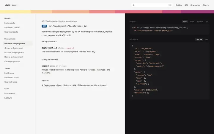 API documentation template for developers