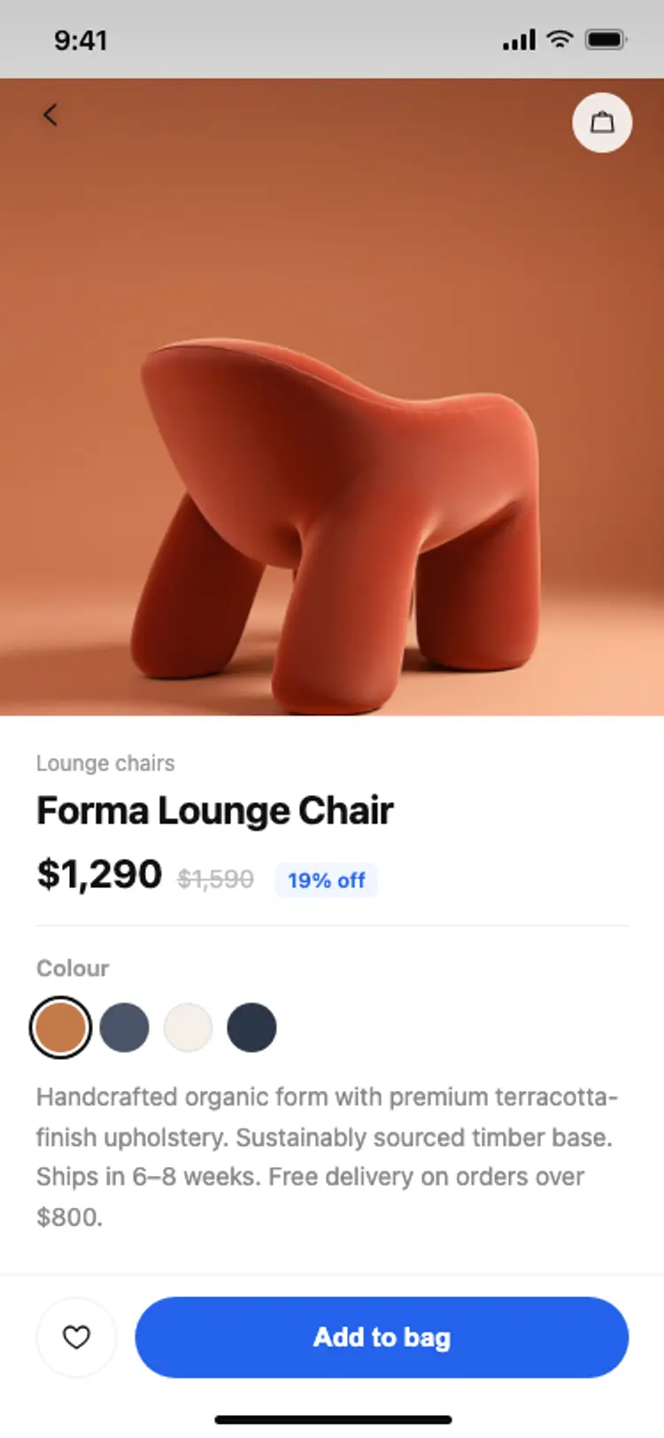 E-commerce app product detail