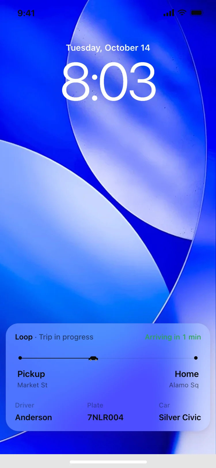 Rideshare live activity