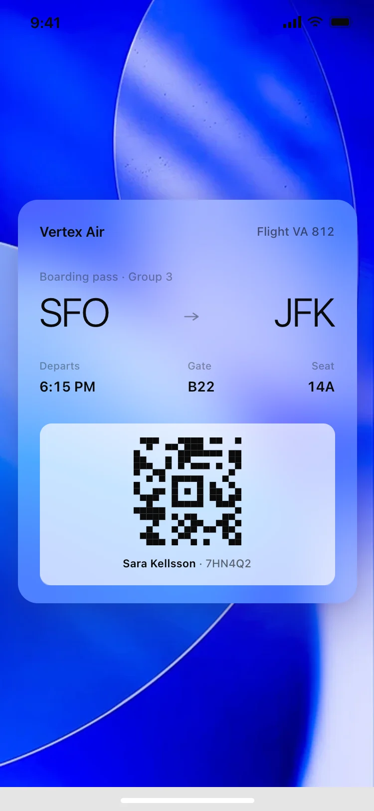 Boarding pass wallet card