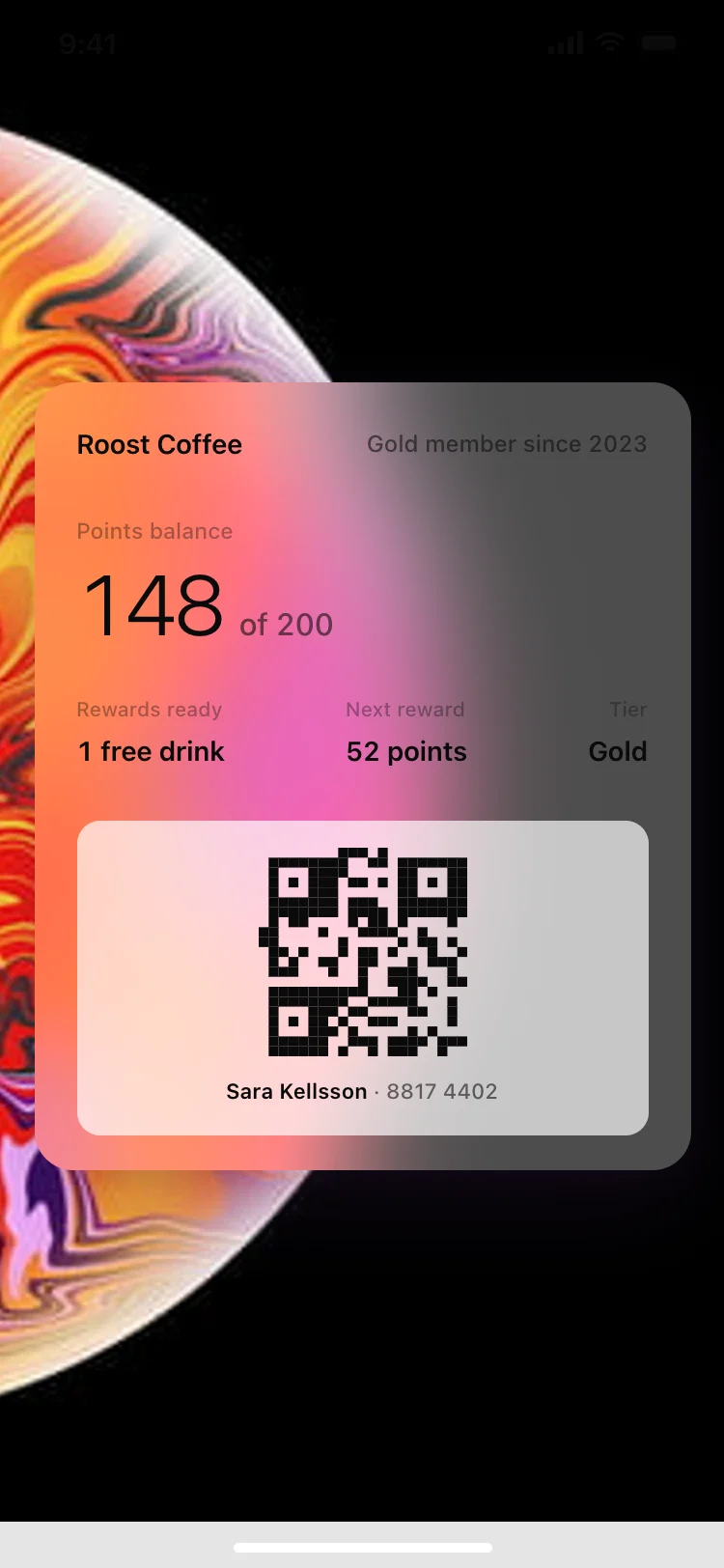 Loyalty card for wallet