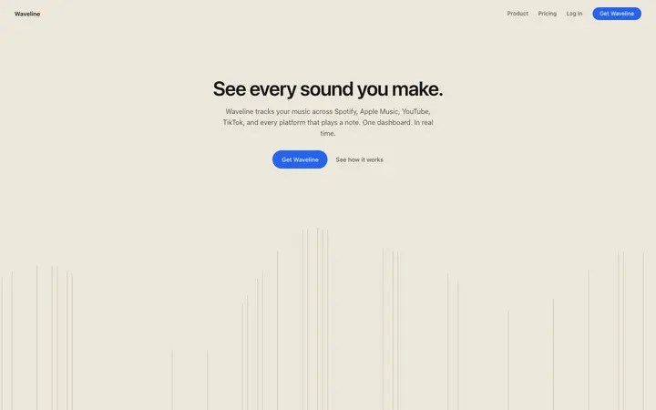 Audio analytics landing page template