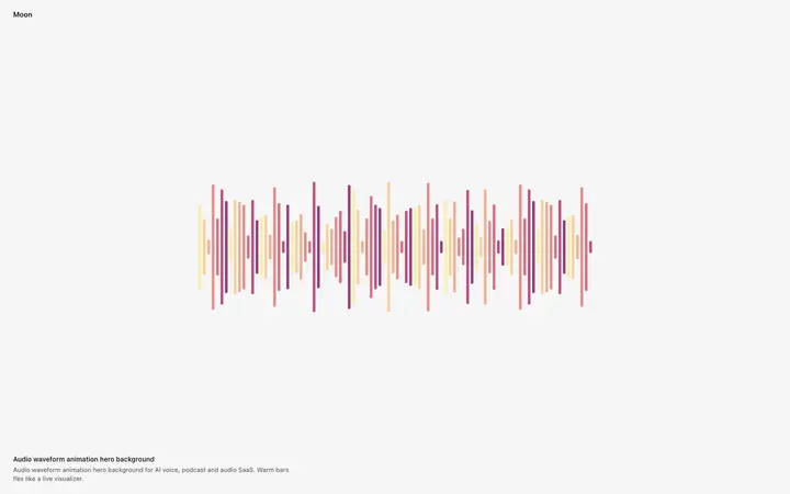 Audio waveform animation hero background