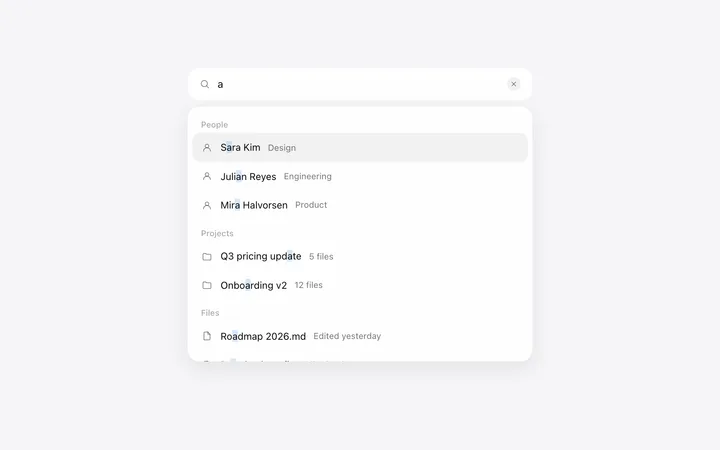 Autocomplete search bar template in HTML