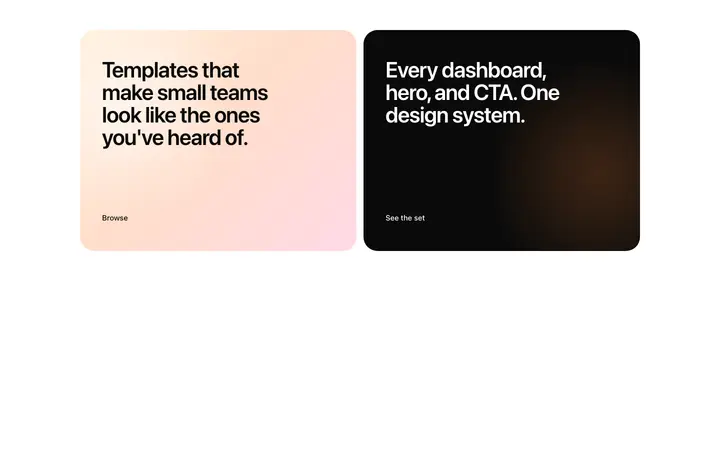 Two option CTA template for SaaS pricing