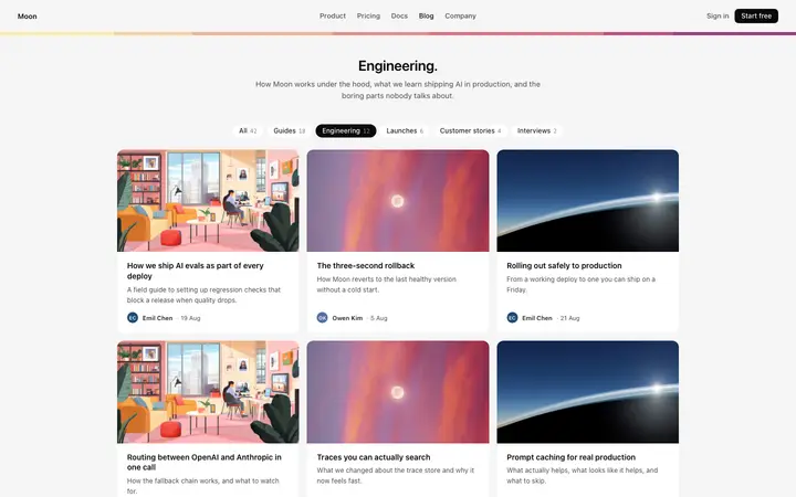 Blog category page template for content sites