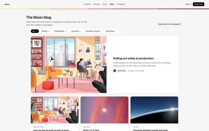 Blog page template for SaaS and startups