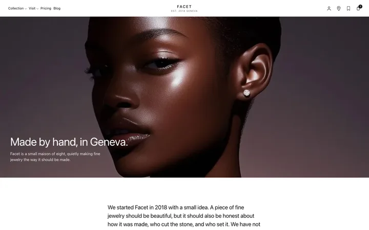 Brand story page template for ecommerce