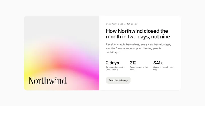 SaaS case study section with customer results