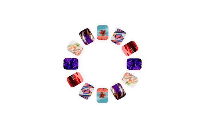 Circular image gallery template for SaaS