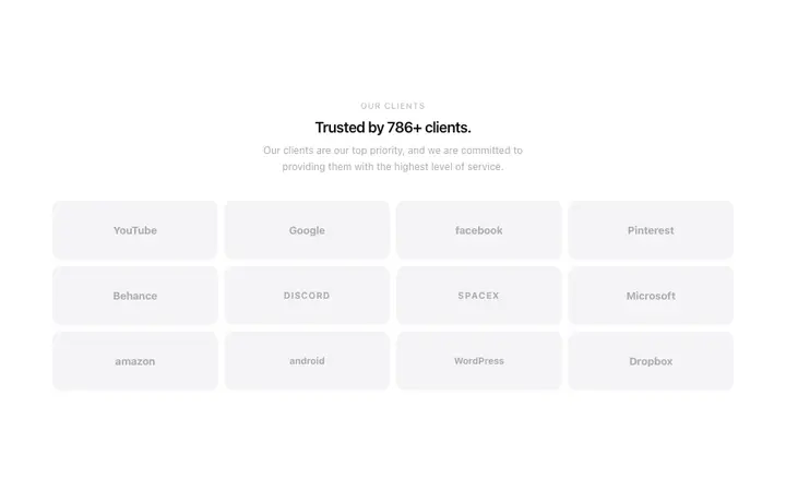 Client logo template for SaaS landing pages