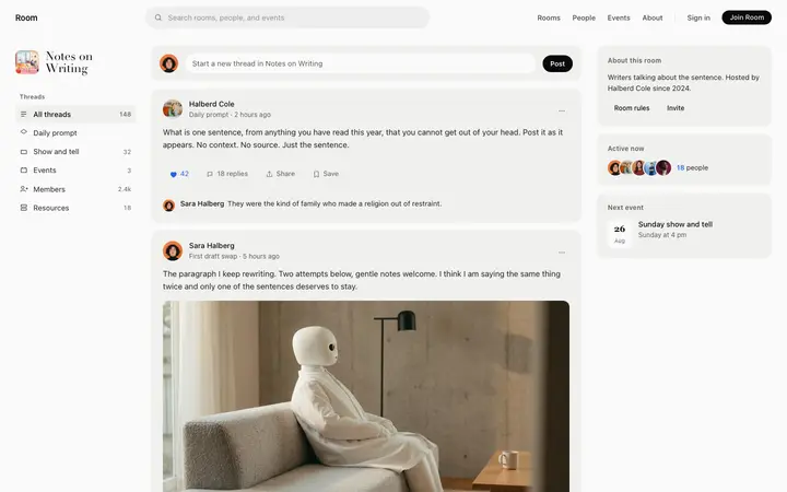 Community feed template for forum apps