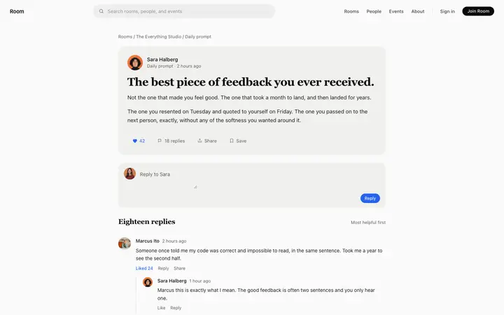 Forum thread template for community apps