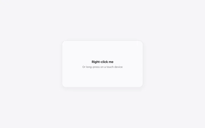 Right click context menu template in HTML