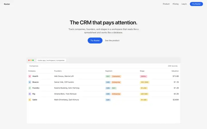 CRM landing page template for SaaS sales