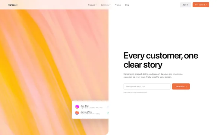 Customer data platform SaaS landing page