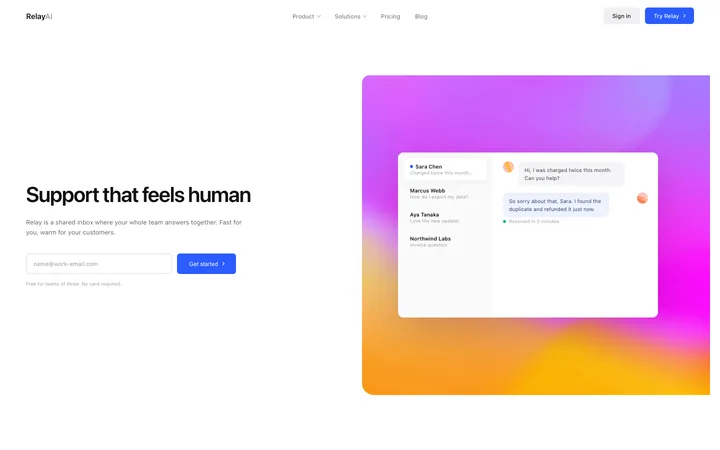 Customer support SaaS landing page template