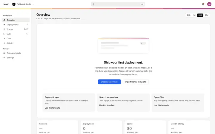 Empty state template for SaaS dashboards