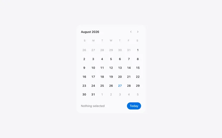 Date picker template in HTML