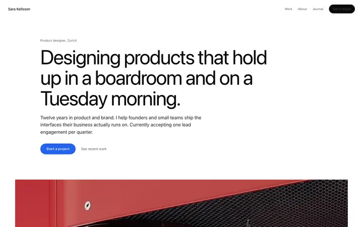 Designer portfolio website template in HTML