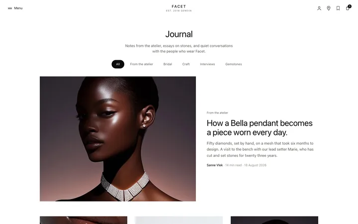 Ecommerce blog page template for stores