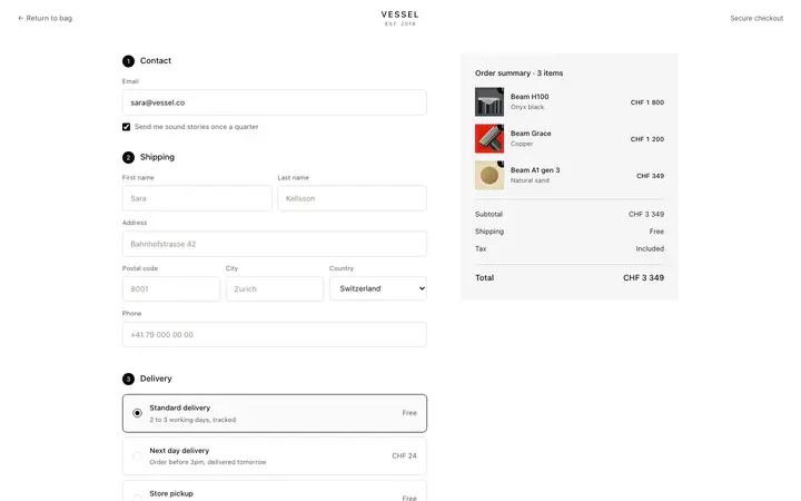 Ecommerce checkout page template for stores