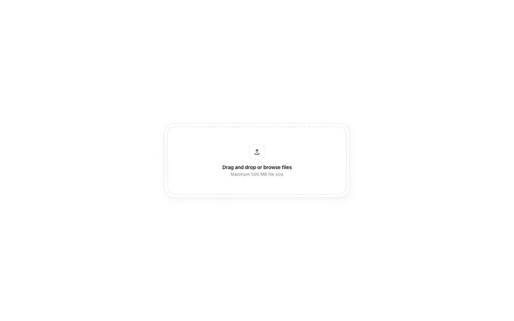 Drag and drop file upload template for SaaS