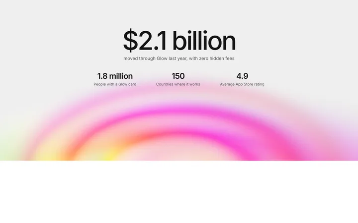 Fintech SaaS stats section with big numbers