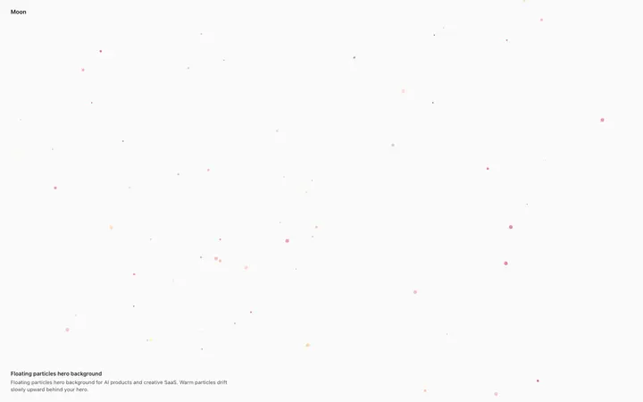 Floating particles hero background for SaaS