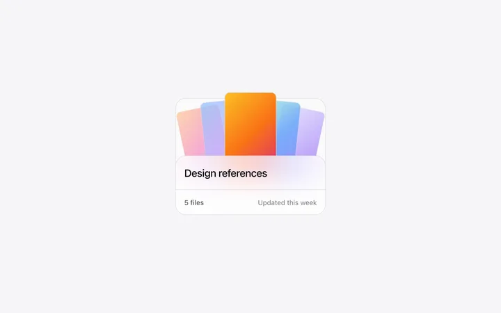 File manager folder card template in HTML