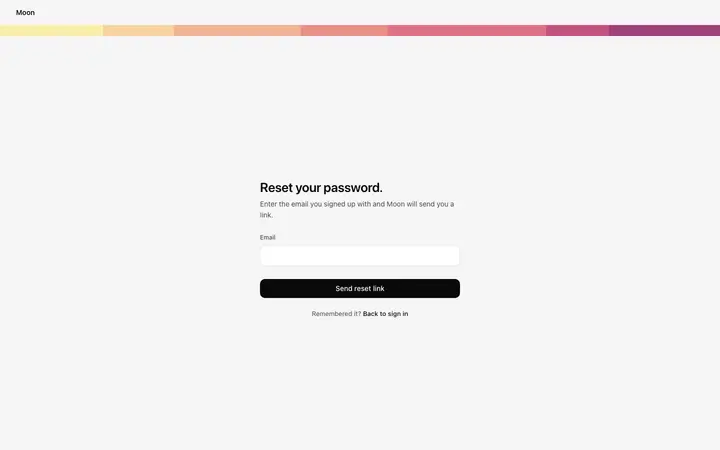 Forgot password page template for SaaS