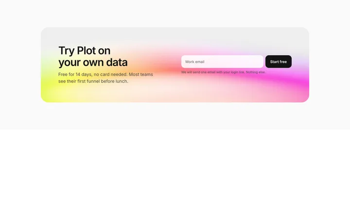 CTA section for SaaS free trial with email signup