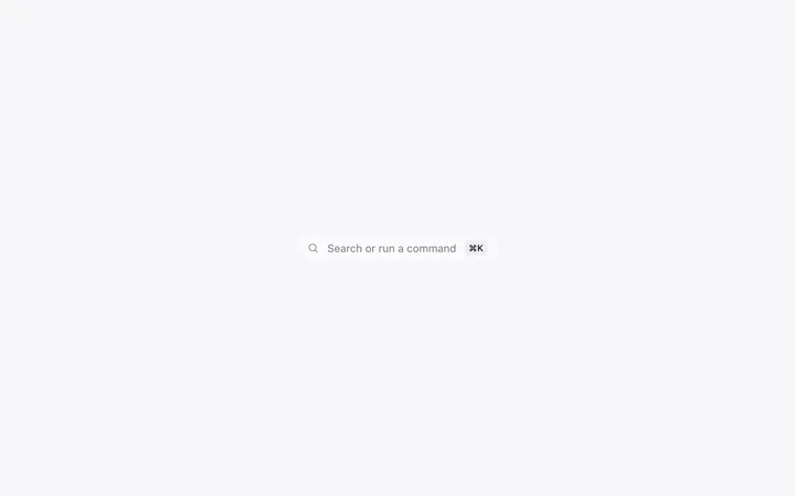 Glass command palette template in HTML