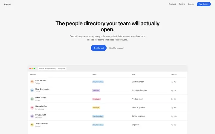 HR software landing page template for SaaS