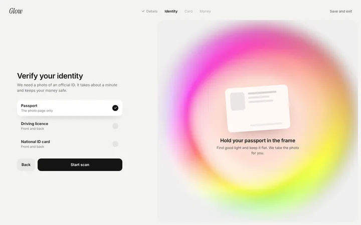 Identity verification page for SaaS (KYC)