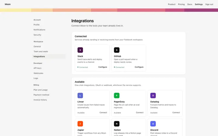 Integrations page template for SaaS apps