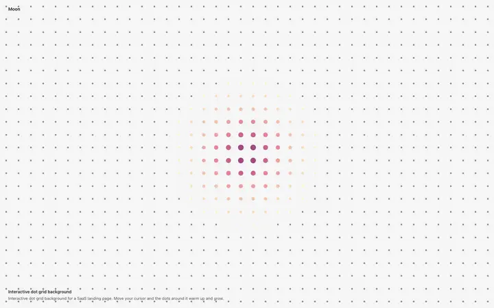 Interactive dot grid background for SaaS