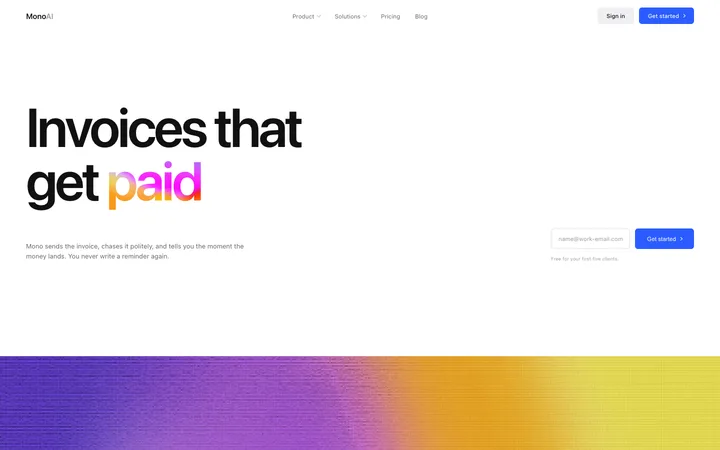Invoicing SaaS landing page template