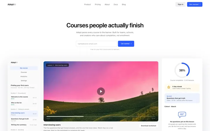 LMS SaaS landing page template for online courses